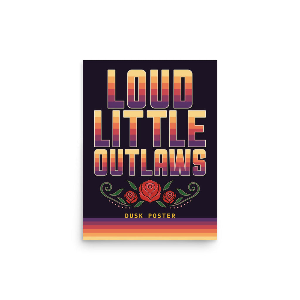 Loud Little Outlaws Dusk Poster in Multicolor, product view on clean background.