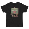 Population: Me Desert Western Toddler T-Shirt, black, population: Me town sign with desert plants and flowers, product view.